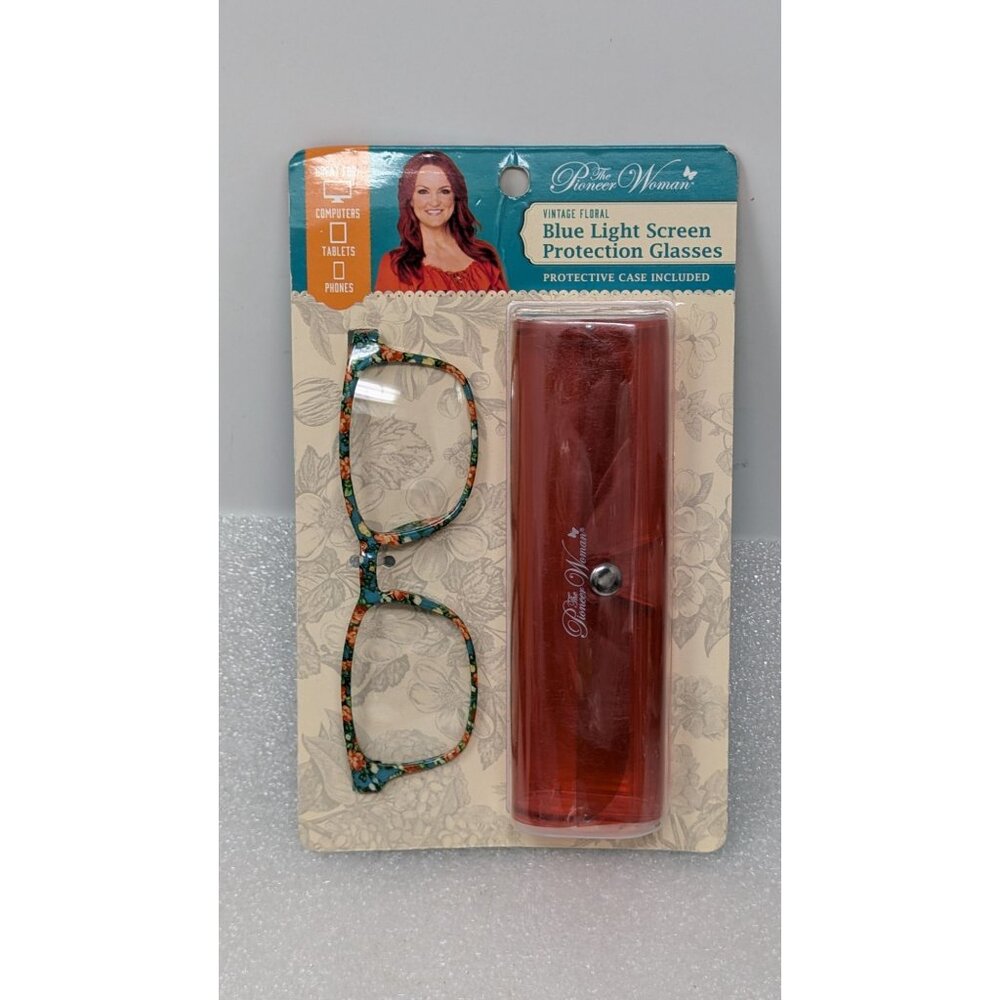 The Pioneer Woman Vintage Floral Blue Light Screen Protection Glasses With Case